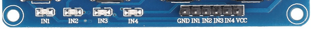 Pins are located on the right bottom half of the relay board.